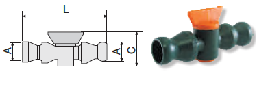 Sistem de tuburi articulate FP30 1/4”: Robinet cu 2 segmenti