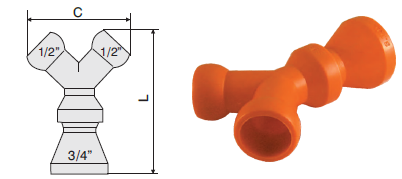 Sistem de tuburi articulate FP40 1/2”:Adaptor Y: 1/2″-3/4″